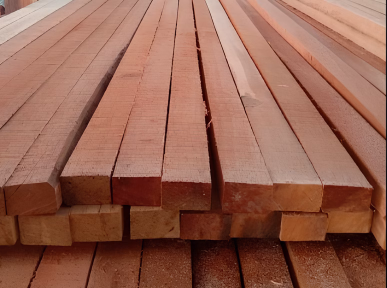 stacks of meranti timber